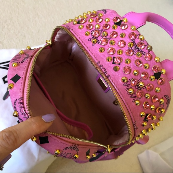 Visetos Swarovski Mini Stark Diamond Backpack Cognac - Picture 3 of 11